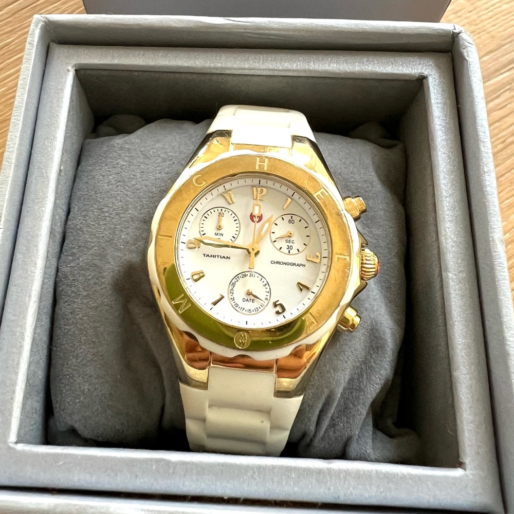 Michele Jellybean silicone strap watch